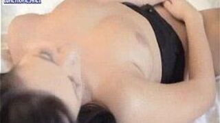Sexy brunette girl masturbate her tiny pussy porn video